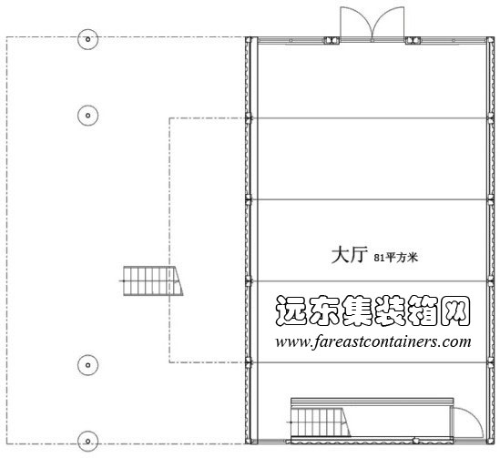 GAD 當(dāng)代藝術(shù)館一層平面圖,集裝箱房屋,集裝箱活動房,住人集裝箱,集裝箱住宅,集裝箱建筑