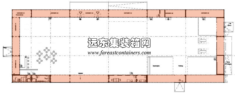 德國漢堡郵輪中心首層平面圖,集裝箱房屋,集裝箱活動房,住人集裝箱,集裝箱住宅,集裝箱建筑