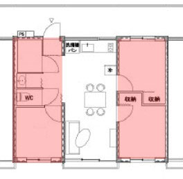 女川應(yīng)急住宅戶型平面圖三單元套間,集裝箱房屋,集裝箱活動房,住人集裝箱,集裝箱住宅,集裝箱建筑