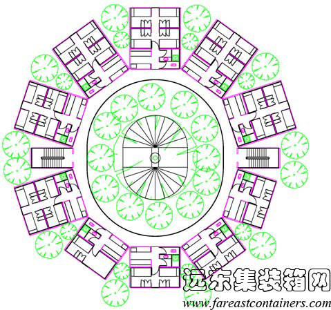 萬(wàn)科建筑研究中心集裝箱宿舍標(biāo)準(zhǔn)層平面,集裝箱房屋,集裝箱活動(dòng)房,住人集裝箱,集裝箱住宅,集裝箱建筑