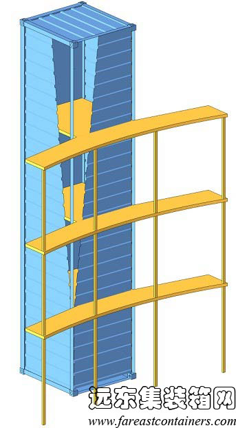 萬(wàn)科建筑研究中心集裝箱宿舍單個(gè)豎立箱體構(gòu)成示意,集裝箱房屋,集裝箱活動(dòng)房,住人集裝箱,集裝箱住宅,集裝箱建筑