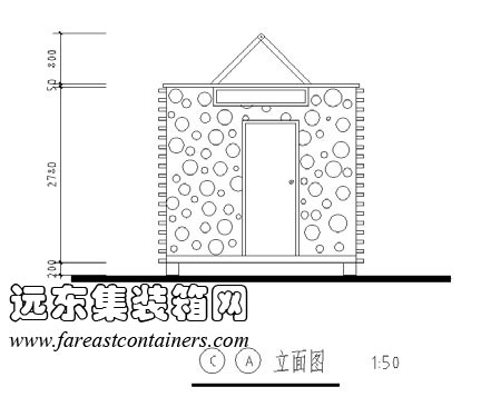 集裝箱式活動(dòng)住宅修正方案外觀方案AC立面圖