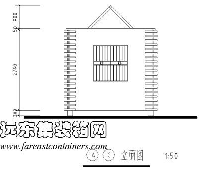 集裝箱式活動(dòng)住宅修正方案外觀方案CA立面圖