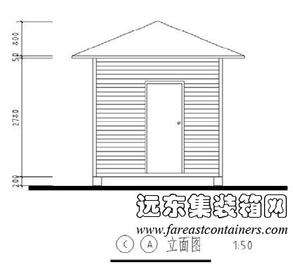 集裝箱式活動(dòng)住宅修正方案外觀方案二CA立面圖