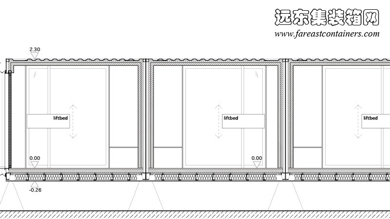 HUB 01 集裝箱學(xué)生宿舍Compact units的立面圖,集裝箱房屋,集裝箱建筑,集裝箱住宅