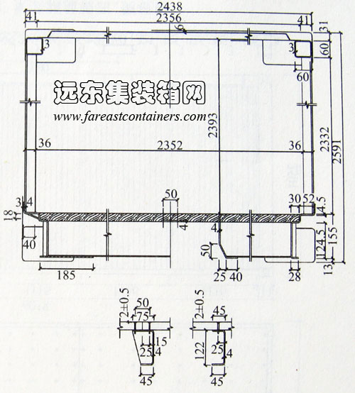 IAA、ICC 集裝箱橫向剖面圖