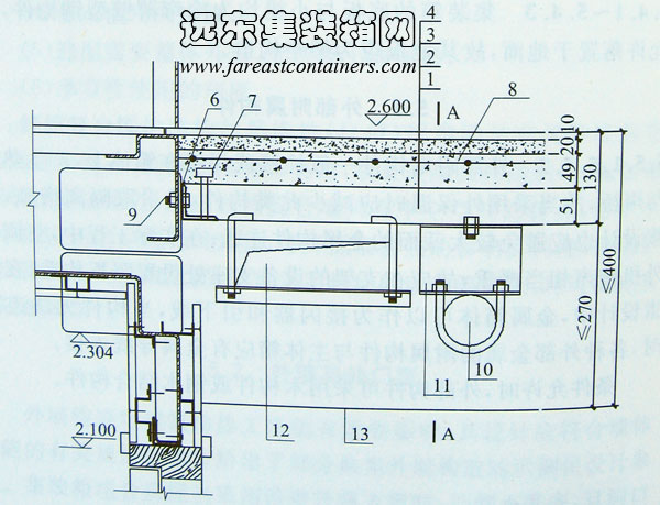 走廊樓板及管線空間設(shè)計示例,集裝箱組合房屋