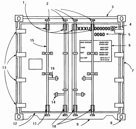 集裝箱結(jié)構(gòu)示意圖