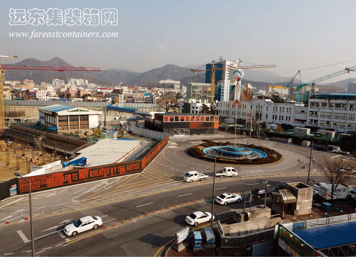 集裝箱建筑： Gwanju 集裝箱藝術(shù)館所處的周圍環(huán)境